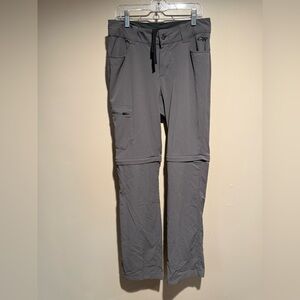 Outdoor Research Women's Convertible Ferrosi Pants Size 2 Hiking Grey Zip Off